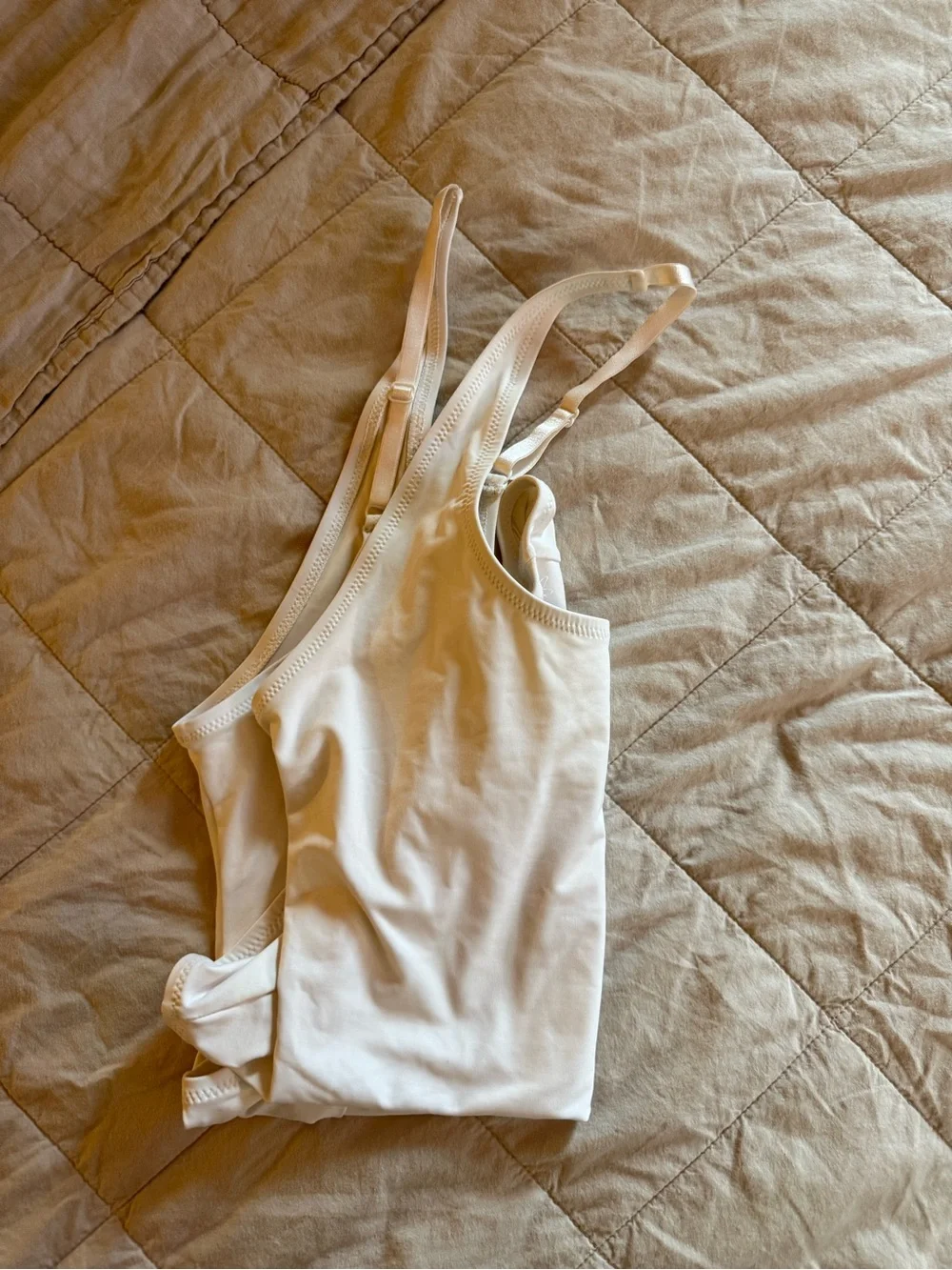 skims white signature swim scoop neck one piece XL